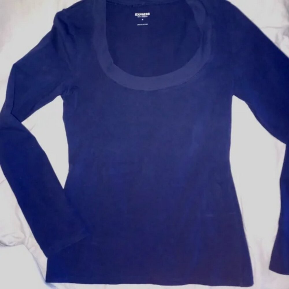 EXPRESS Sexy Stretch navy long sleeve tee size small